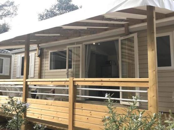 Mobilhome 36m² - aire acondicionado + TV + terraza cubierta