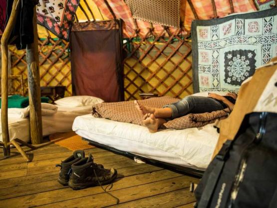 Yurta de escala para excursionistas - instalaciones sanitarias colectivas