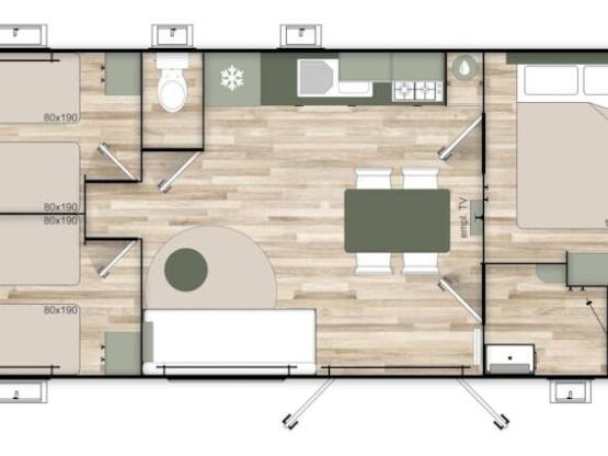 43 PREMIUM Mobil Home Trigano 35m² 3 habitaciones 6 personas NUEVO