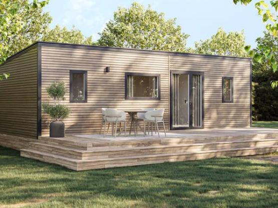 Mobil-Home Premium 6p with covered terrace, 3 bedrooms, air conditioning, dishwasher, tv