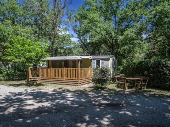 Mobilheim Confort Relax 33m² - 3 Schlafzimmers + überdachte Terrasse -