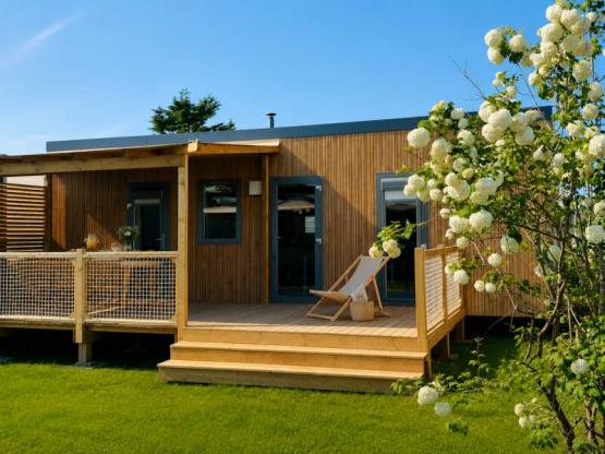 Cottage OLYMPE 35 m² - 2 Chbres - 2SDB - 2WC-Equipement Haut de gamme + Terrasse XXL Pergola