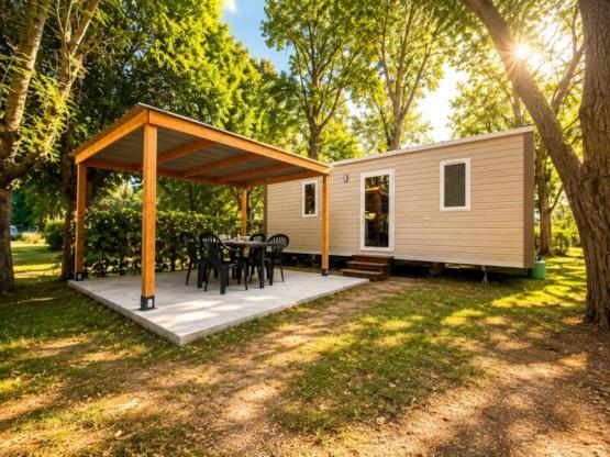 NEW // Mobile-home Confort 26m² 2 bedrooms - Half-covered terrace + TV