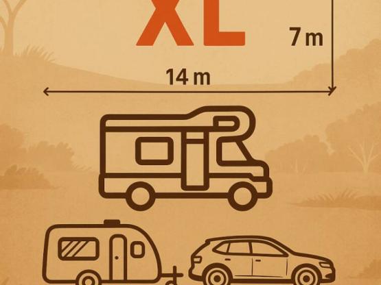 EMPLACEMENT CAMPING XL (14m x 7m) + ELECTRICITE (10A)