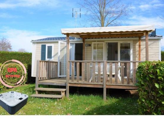 Mobile-home Premium 29m² (2ch-4pers) + TV + LV + Plancha + Clim + Spa