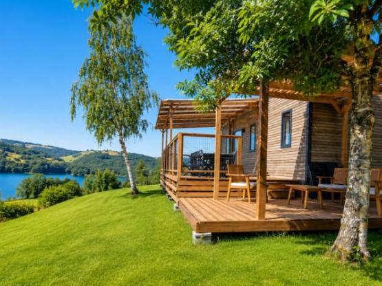 Mobil-home BREZONS con vistas al lago, categoría Premium, 41 m² - Con aire acondicionado (4 habitaciones, 8 personas), 2 baños