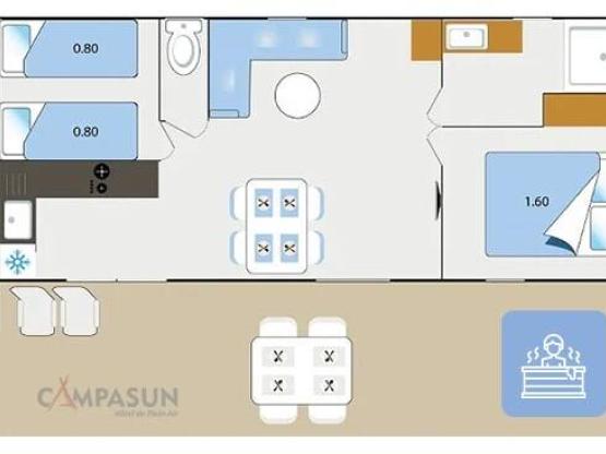 Mobil Home Lourmarin avec Jacuzzi - 32m² - 2 chambres
