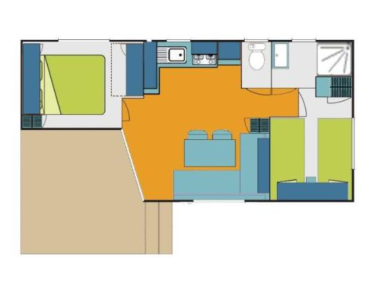 Mobil-home LE PLEIN AIR 2 habitaciones + terraza cubierta + TV + wifi
