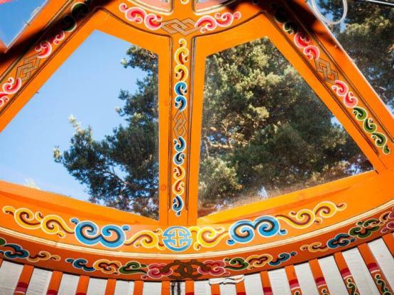 Yurta mongol tradicional 20m ² + terraza