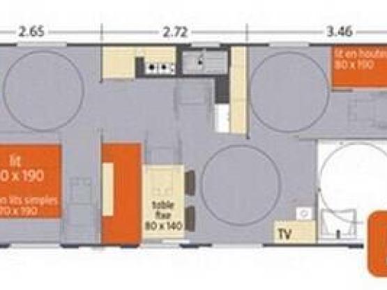 Mobile-home "PMR" 2 Bedrooms / adapted to the people with reduced mobility