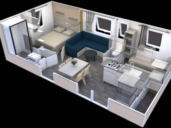 IB Mobil-home IBIE Loft Rapidhome 30m² + aire acondicionado 2 habitaciones