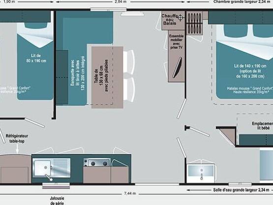 Mobilhome Les Familles WELCOME 2 habitaciones 28m²