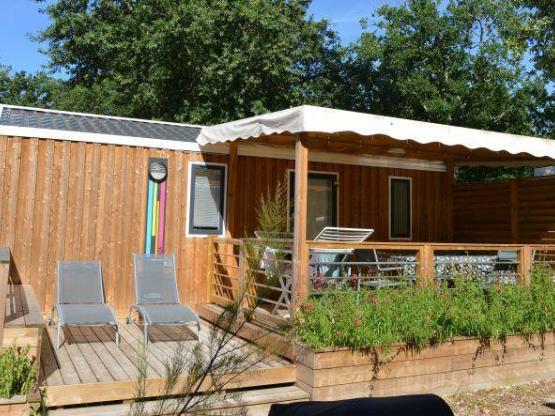 Mobilhome PREMIUM 28m² - 2 habitaciones + terraza cubierta + lavavajillas + BBQ + SOLARIUM