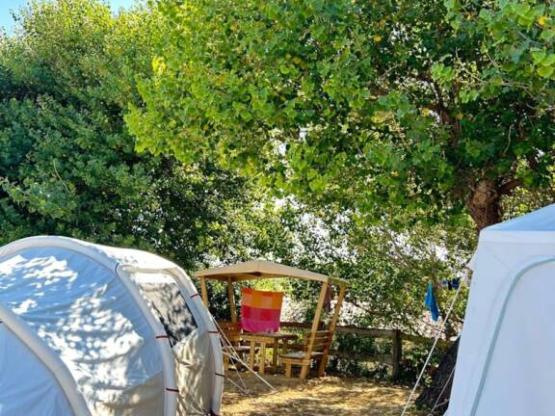 Ausgestatteter Stellplatz  1 Picknicktisch, ausgestatteter Schuppen, Strom- und Wasseranschluss