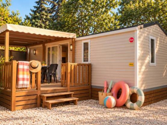 Mobilhome BALNEO (aire acondicionado + tv + Lavavajillas + Jacuzzi)