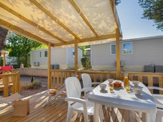 Mobilhome Romarin 20m² aire acondicionado/ 1 habitación - Terraza 11m2